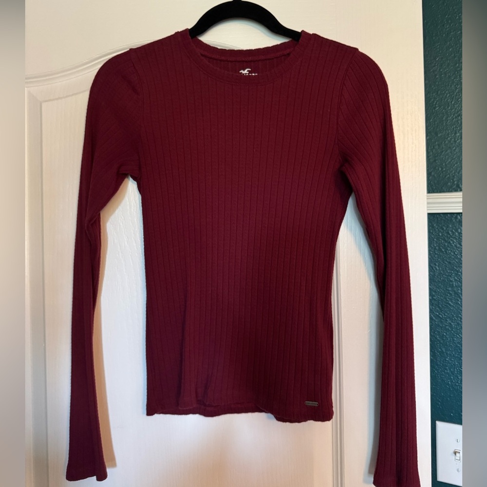 Hollister pointelle crewneck top
